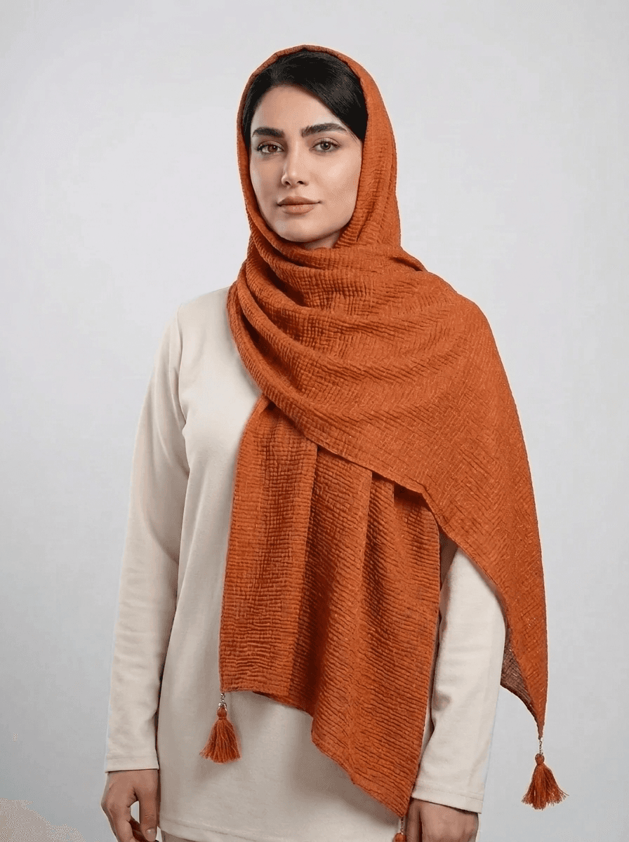 شال وارداتی پلیسه لمه دار کد 489 - تصویر ۱