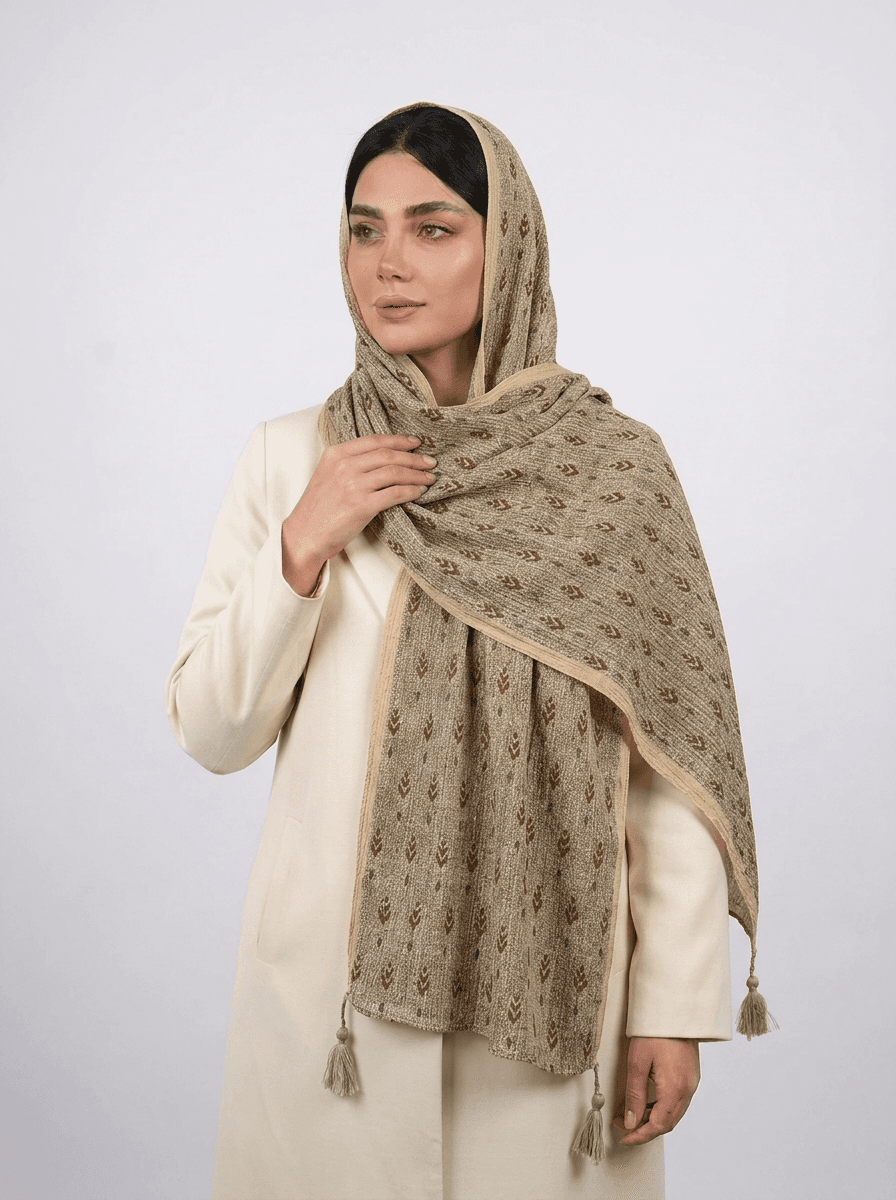 شال برشکا طرحدار کد 550 - تصویر ۳
