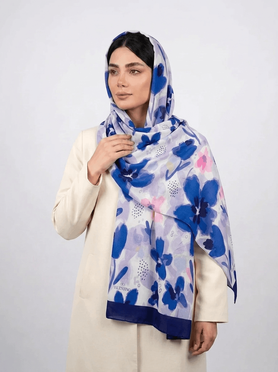 شال نخی آبرنگی طرح 2 کد 586 - تصویر ۲