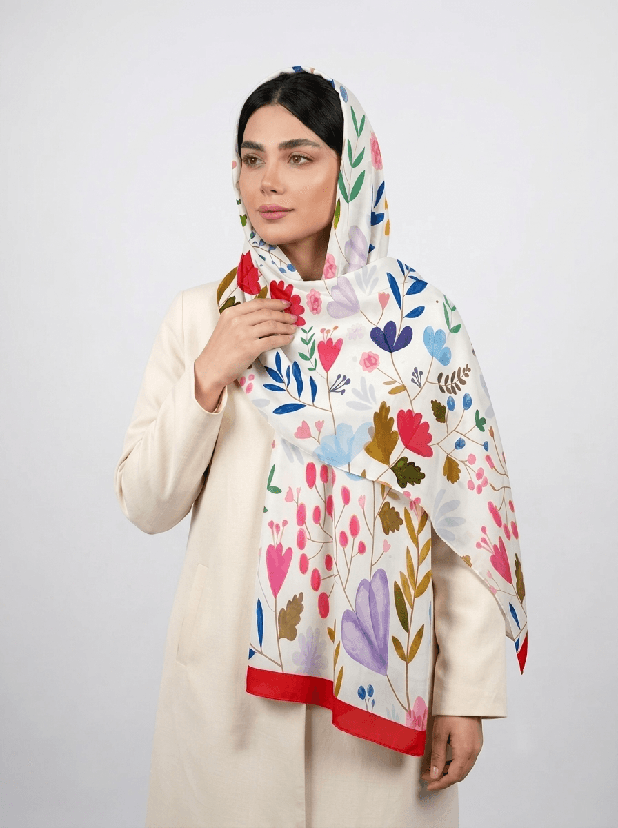 شال نخی آبرنگی طرح 3 کد 587 - تصویر ۴