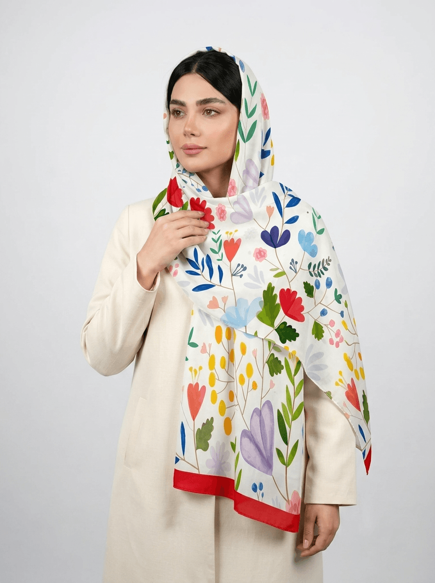 شال نخی آبرنگی طرح 3 کد 587 - تصویر ۵