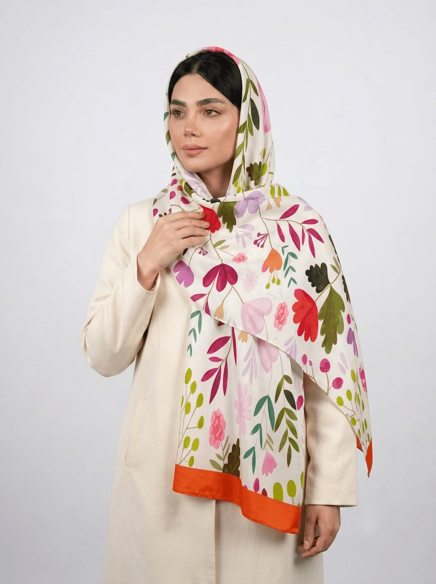 شال نخی آبرنگی طرح 3 کد 587 - تصویر ۲