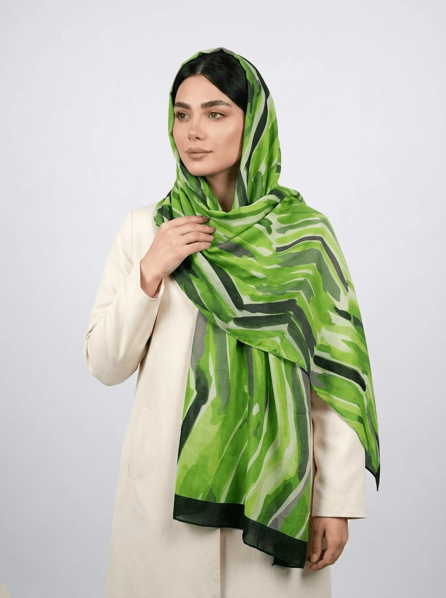 شال نخی آبرنگی طرح 4 کد 588 - تصویر ۴