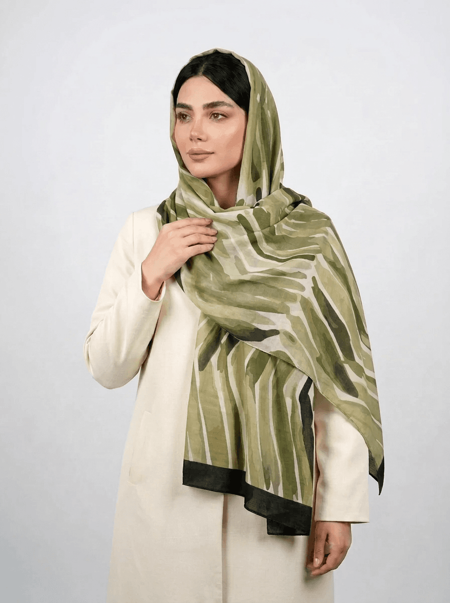 شال نخی آبرنگی طرح 4 کد 588 - تصویر ۵
