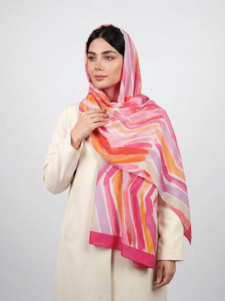 شال نخی آبرنگی طرح 4 کد 588 - تصویر ۱