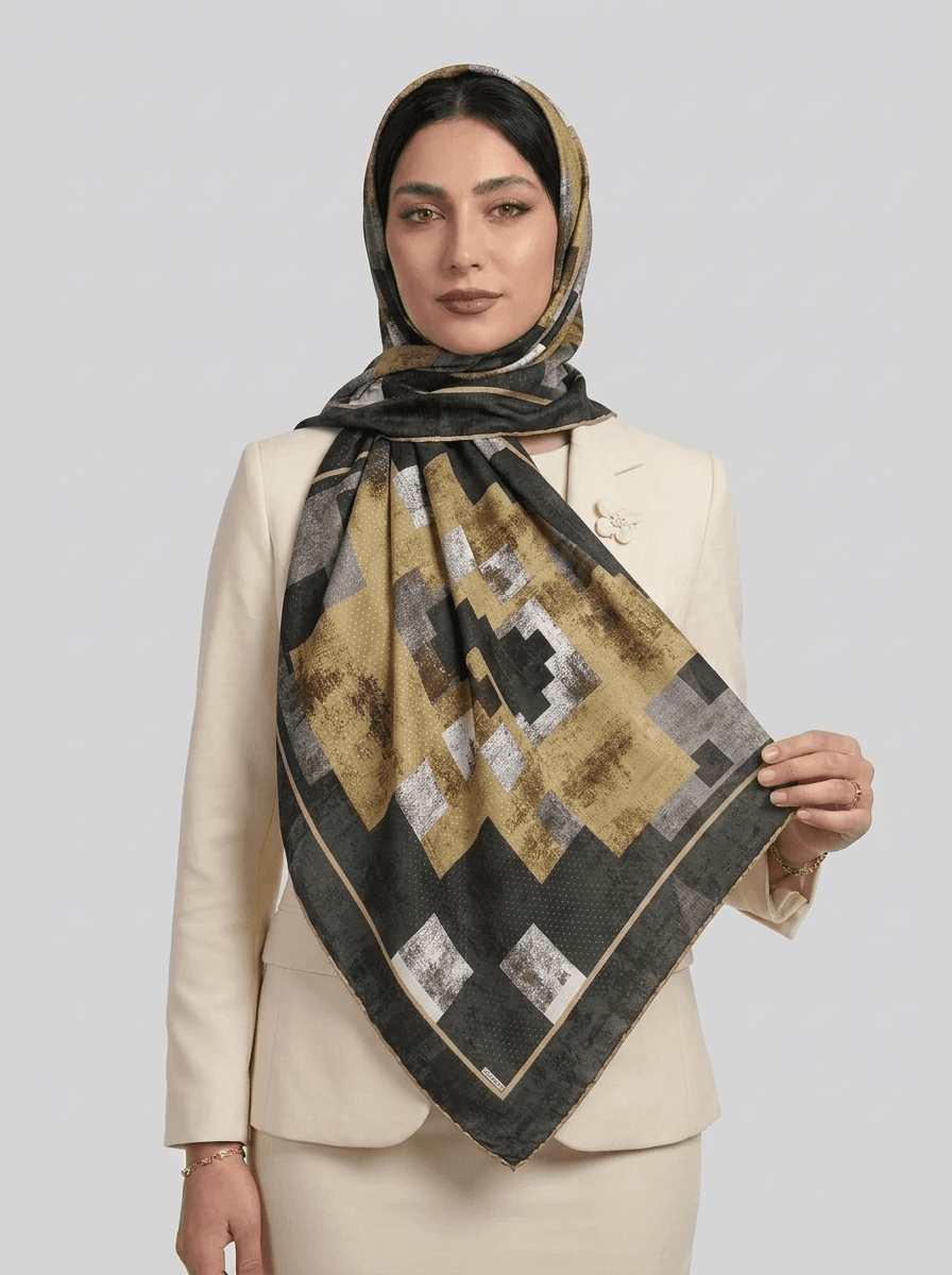 روسری نخی طرح دار کد 594 - تصویر ۳