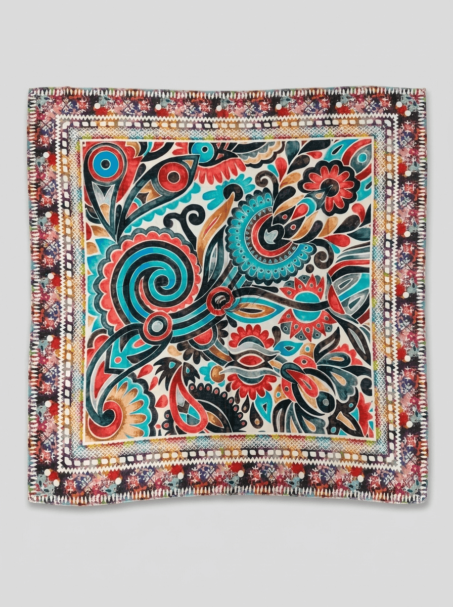 روسری نخی آبرنگی کد 596 - تصویر ۱