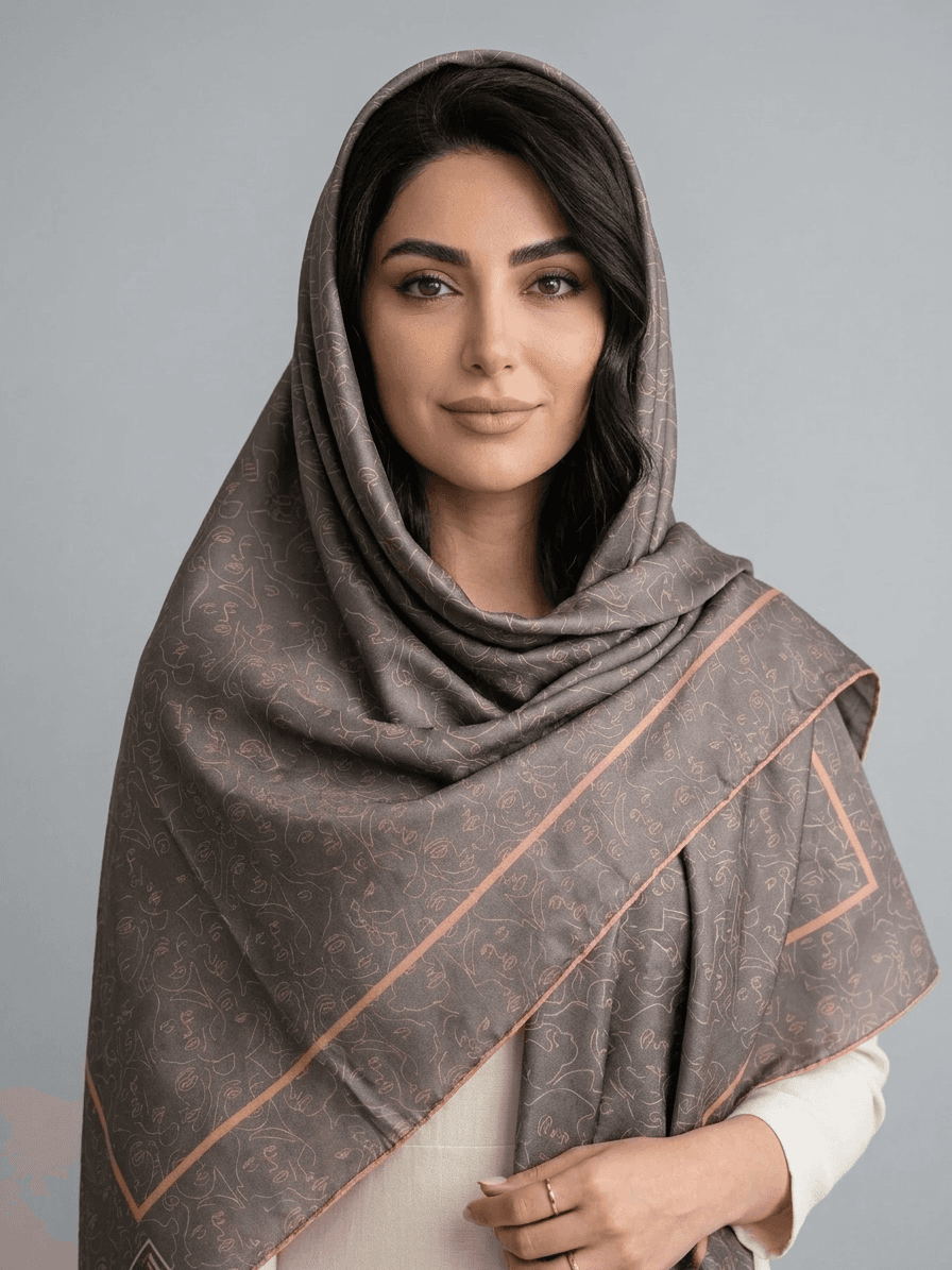 روسری نخی طرح دار کد 599 - تصویر ۲