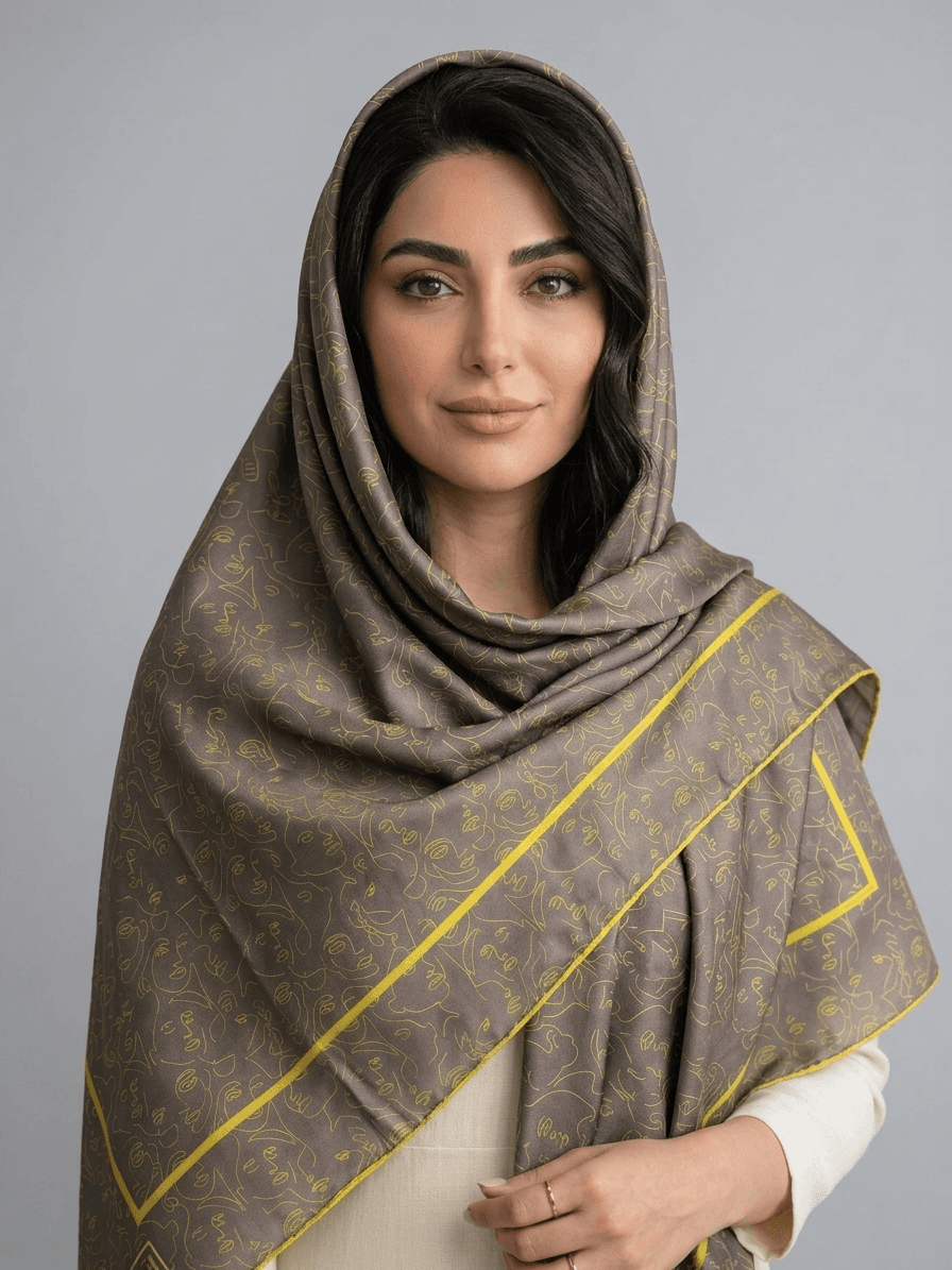 روسری نخی طرح دار کد 599 - تصویر ۳